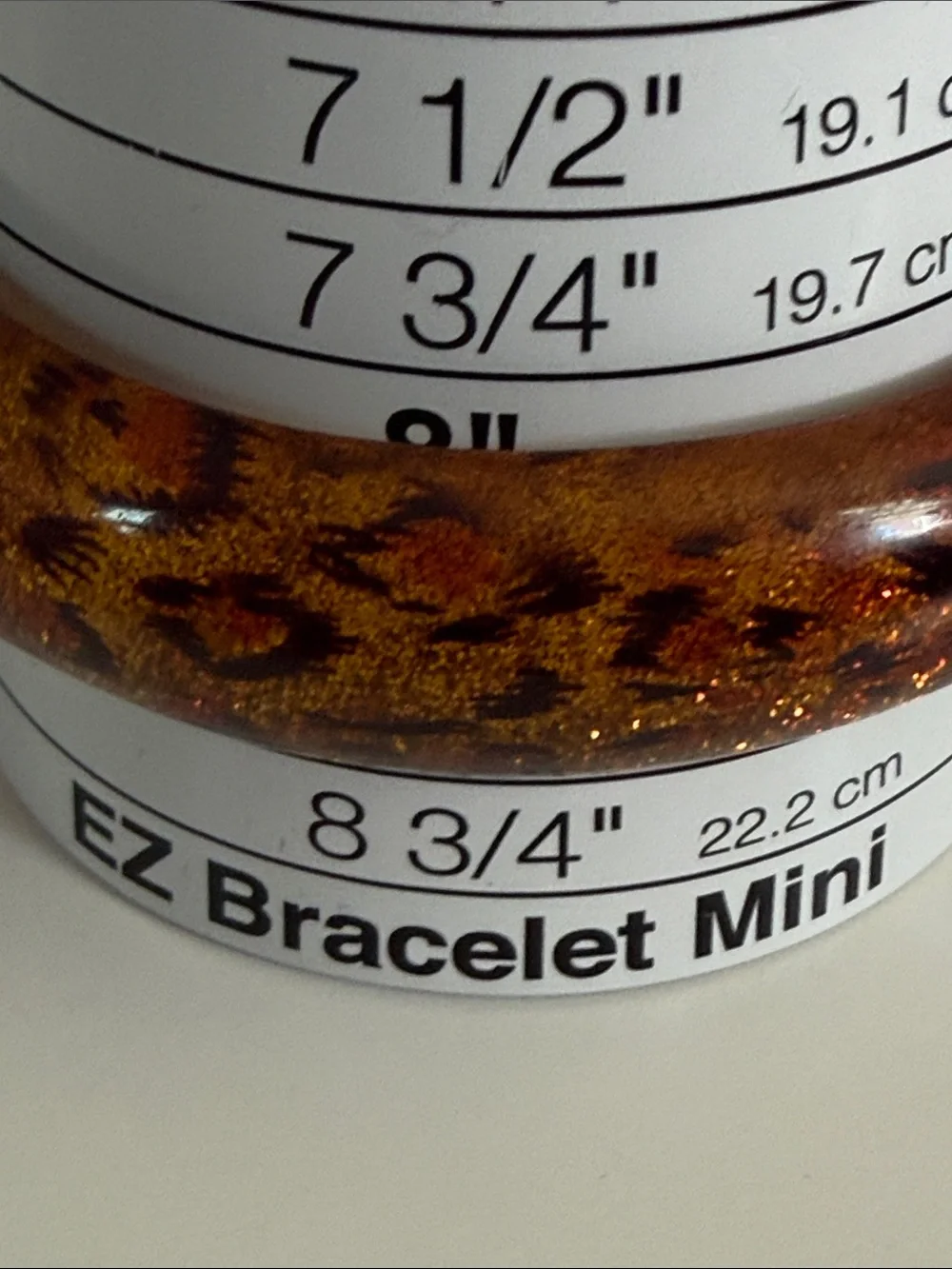 Vintage lucite acrylic bangle bracelet Brown Gold leopard print & glitter 80’s